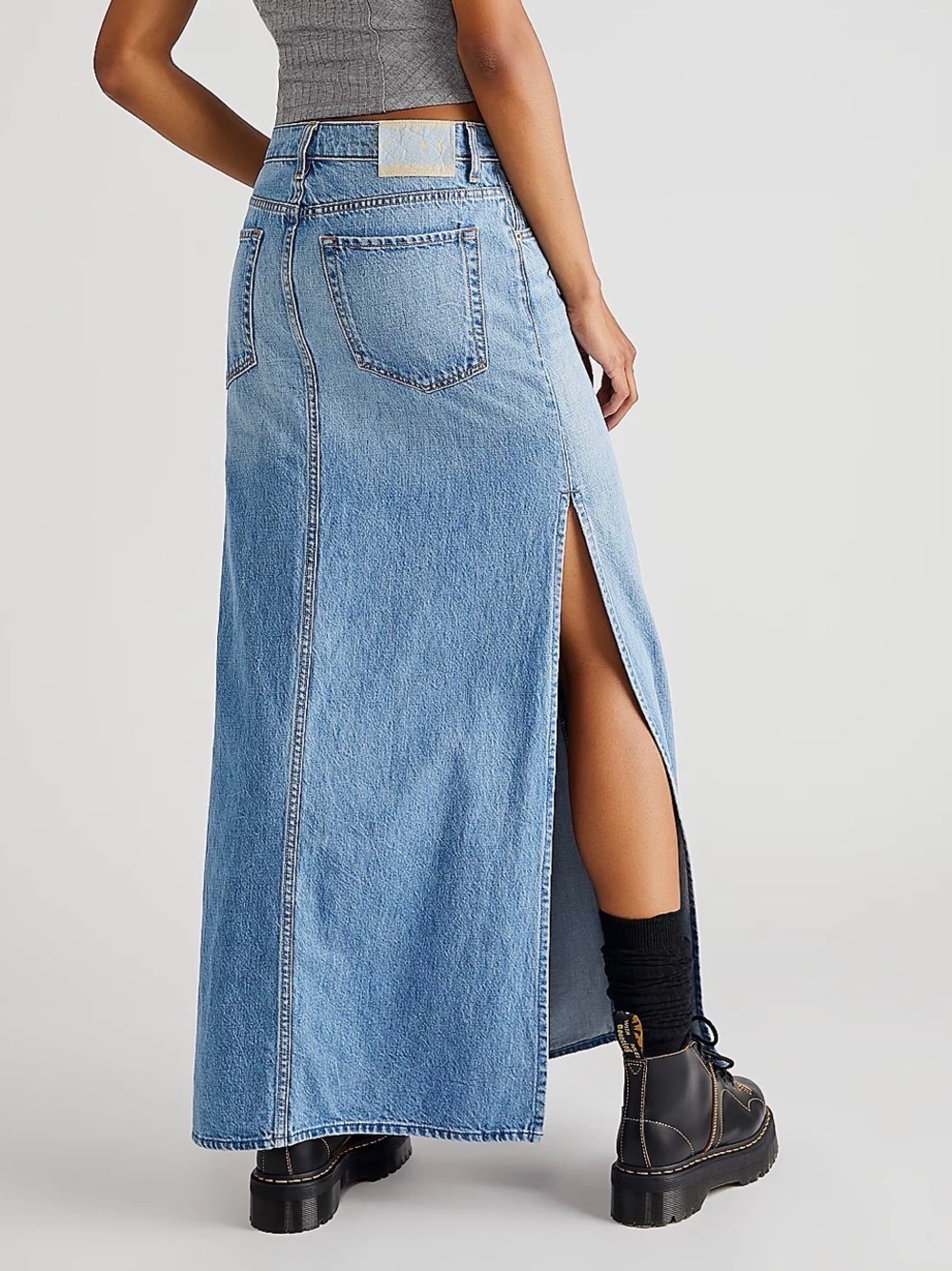 MOTHER Snacks Fun Dip Slice Maxi Denim Skirt 32 Nothing Else Like It